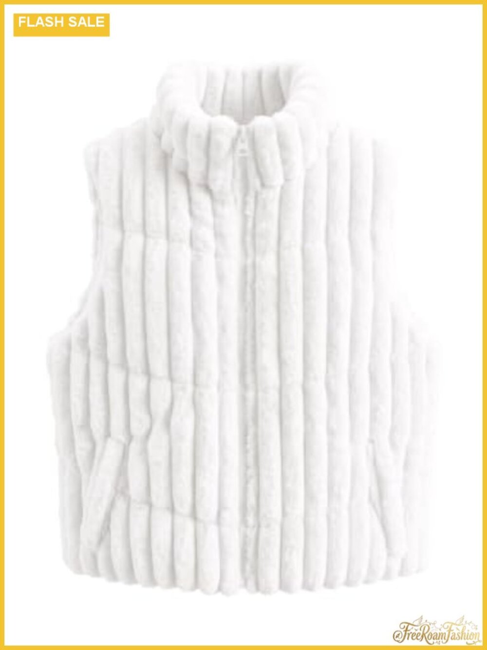 Womens Sleeveless Zip Up Vest Striped Stand Collar Puffer Outerwear